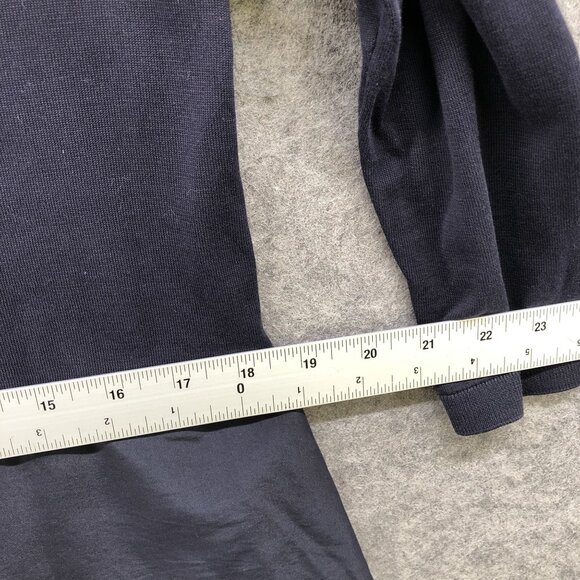 COS 3/4 Sleeve Dress Womens S Navy Blue Crewneck Mixed Media Knit T Shirt - Picture 10 of 10